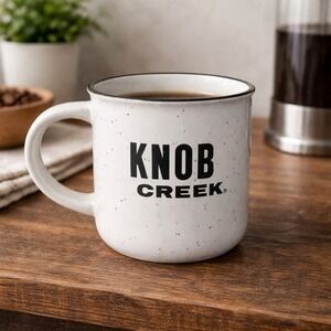 Knob Creek Work Hard Drink Whiskey Mug Bourbon‎ Coffee Tea Cup White 12oz
